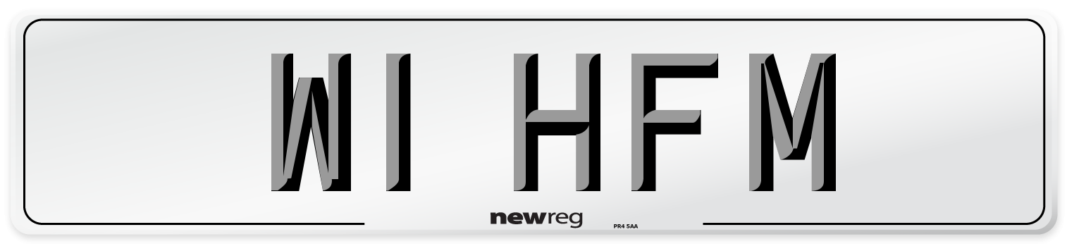 W1 HFM Number Plate from New Reg